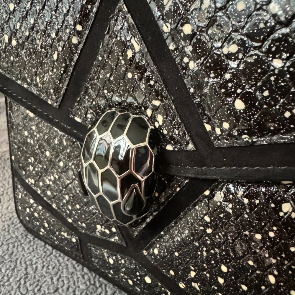 BVLGARI Serpenti Top-handle Bag - Black & White Snake - VERY RARE! - Picture 8 of 10